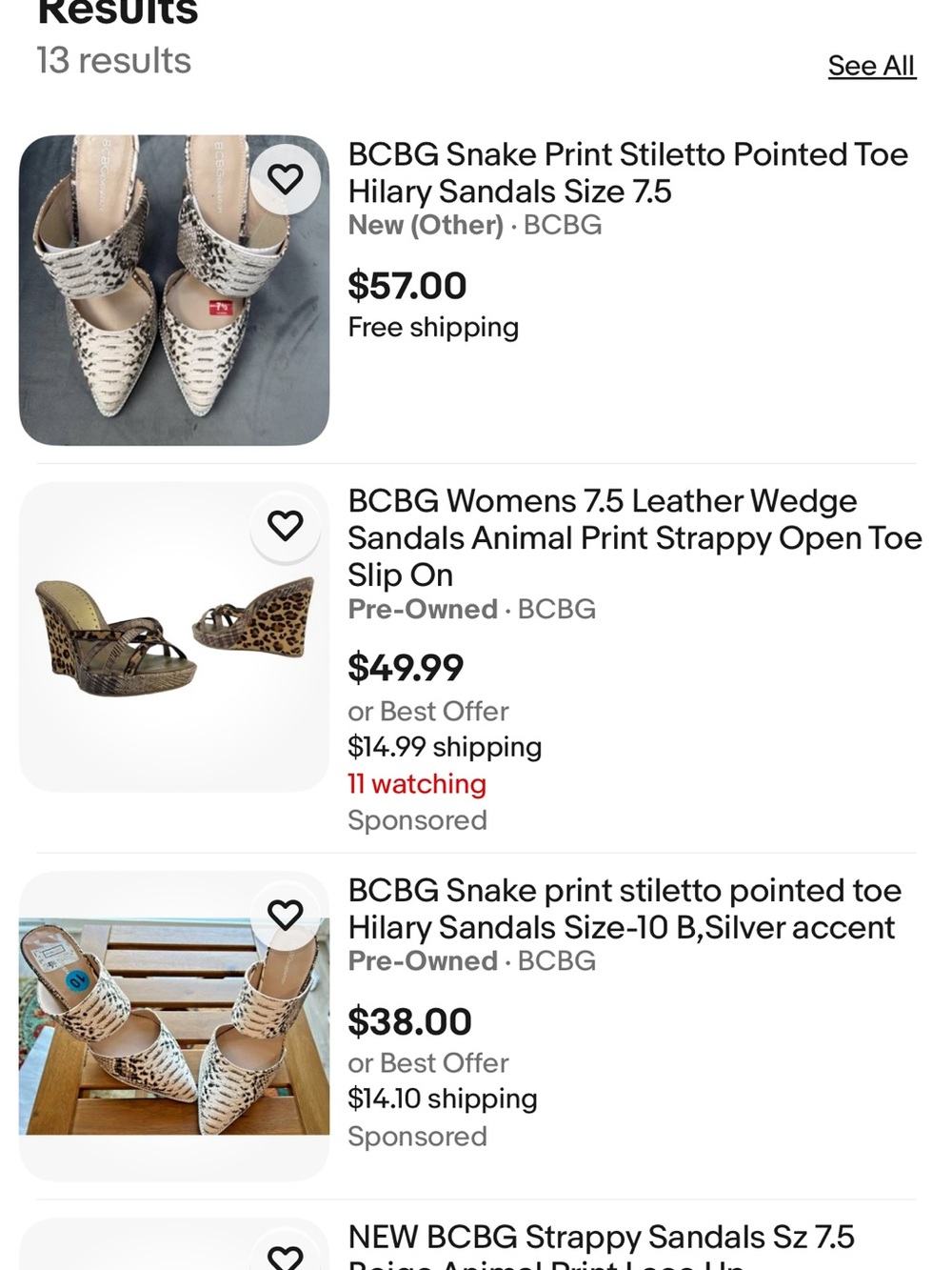 BCBG Neutral Python-Print Pointed Mule Heels - Picture 9 of 10